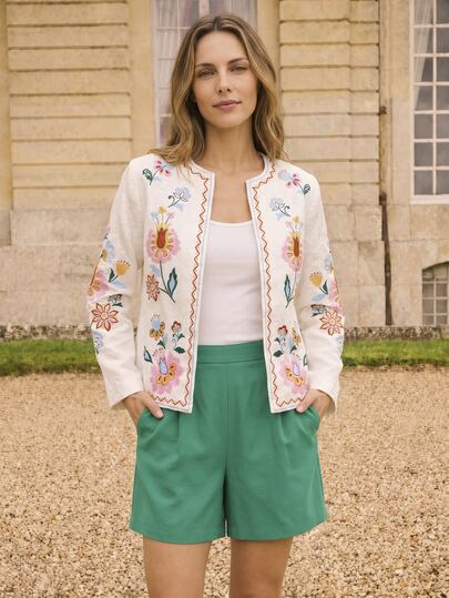 Dayvera Vintage Floral Printed Open Front Jacket, Long Sleeve Crew‑Neck Lightweight Casual Outerwear, Boho Floral Coat For Autumn Daily Holiday Street