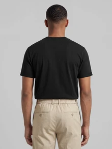 TekDrob Anti-Odor Modal T-Shirt With Crew-Neck And Rolled Tacked Cuffs - Black - View 3