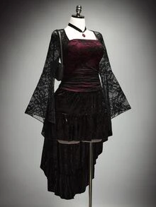 SHEIN ICON 大尺碼女款蕾絲拼接百褶時尚上衣 - 紅色和黑色 - 查看 5