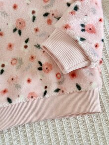 SHEIN 女嬰針織仿皮草碎花圓領休閒衛衣 - 彩色 - 查看 4