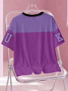 HELLO KITTY AND FRIENDS | SHEIN Plus Size Cute Cartoon Pattern Letter Print Short Sleeve T-Shirt - White - View 2