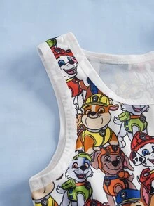 SHEIN | PAW Patrol 2pcs/Set Boys Toddler Underwear Set Tank Top & Boxer Briefs, All-Over Ditsy Floral, Cute & Adorable, 4-7Y - Multicolor - View 6