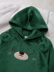 Cozy Pixies 2件組男嬰卡通熊圖案保暖內裡圓領長袖運動衫與鬆緊腰秋冬長褲套裝 - 彩色 - 查看 8