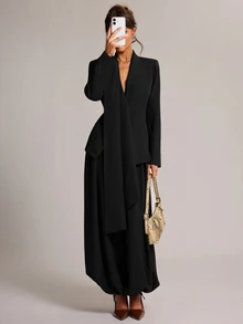 SHEIN BAE Fashionable Elegant Commuter Blazer - Black - View 5
