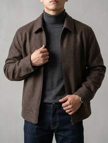 DAZY Men's Autumn Fashion Versatile Jacket - Brown - View 4