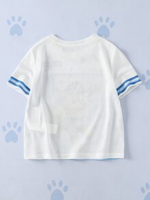 SHEIN | PAW Patrol 小男孩字母卡通圖案休閒日常短袖T恤 - 白色 - 查看 2