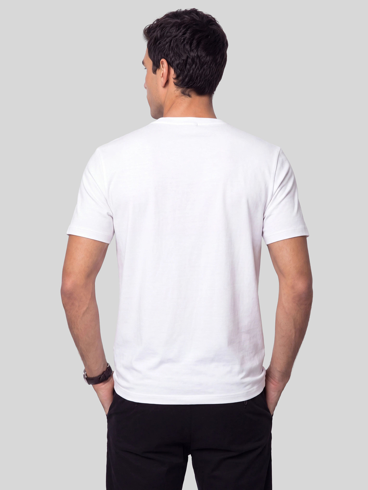 TekDrob Double Anti-Odor Heavy Viscose Henley T-Shirt With Regular Fit - White - View 3