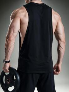 Gym Rark 男士啞鈴印花健身無袖背心 寬鬆運動訓練上衣 夏季籃球上衣 - 黑灰 - 查看 2