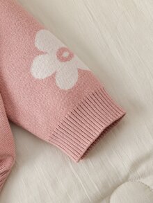 SHEIN 女童圓領套頭長袖毛衣，可愛粉色人造貂毛材質，附有蝴蝶結 - 粉色 - 查看 6