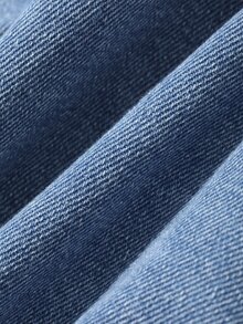 FRIFUL Women's Tie-Neck Casual Versatile Daily Denim Top - Blue - View 8