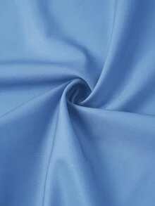 SHEIN Clasi 女款純色百褶上衣與花卉印花裙 2 件套 - 天藍色 - 查看 5