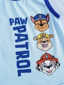 SHEIN | PAW Patrol Atasan Kasual Sehari-hari Motif Kartun Huruf untuk Anak Laki-Laki - Blue and White - View 6