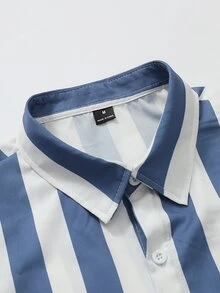 Manfinity Homme Men's Striped Casual Versatile Everyday Commute Shirt - Multicolor - View 3