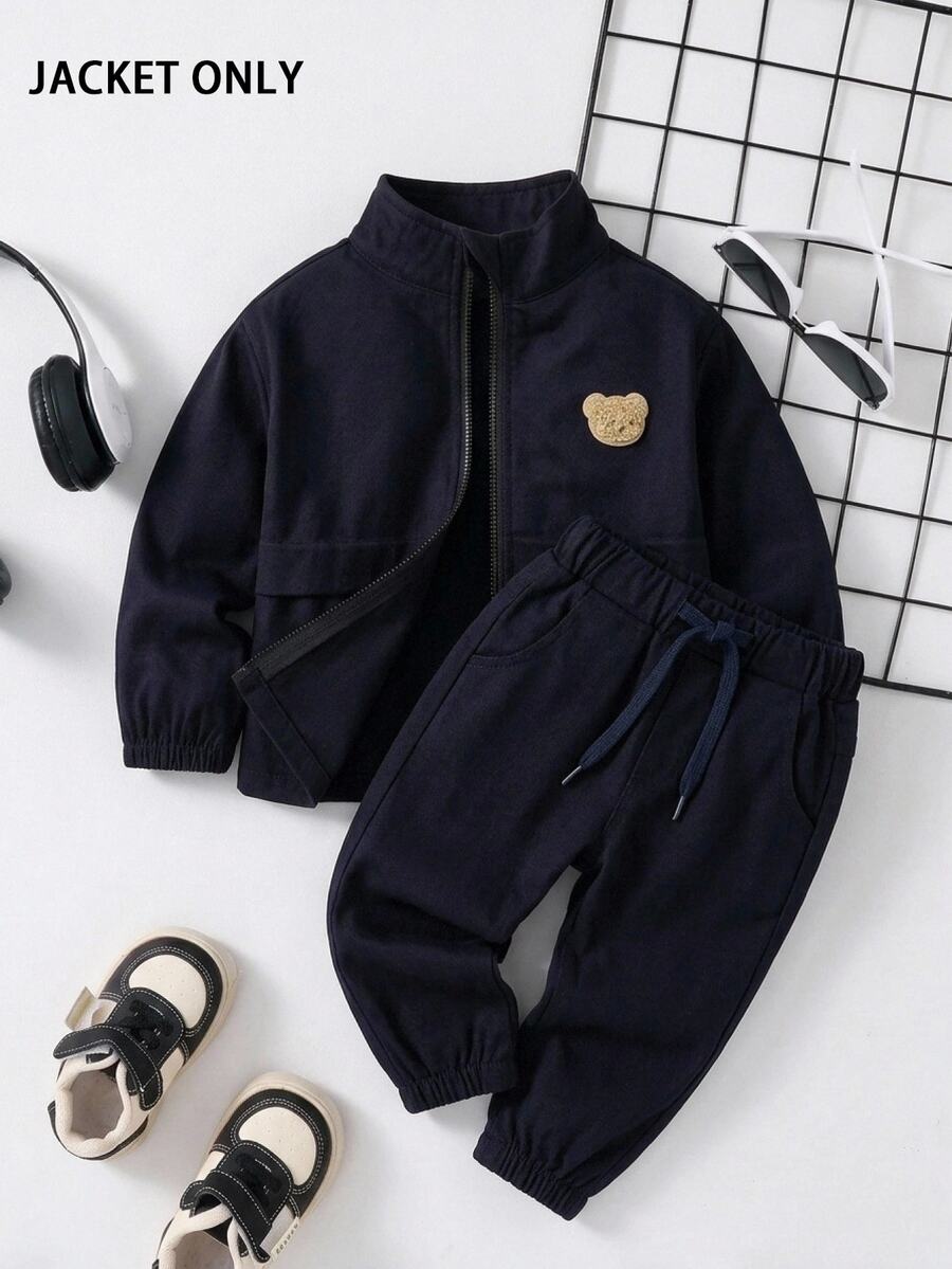 Baby Boy Baby Girl Versatile Solid Color Open Front Long Sleeve Jacket - Royal Blue - View 1