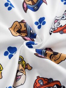 SHEIN | PAW Patrol Atasan Kasual Sehari-hari Motif Kartun Huruf untuk Anak Laki-Laki - Blue and White - View 9