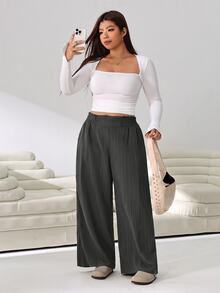 Solflare Plus Size Pants - Dark Grey - View 2