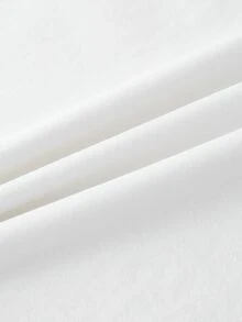 SHEIN 夏季圓領短袖休閒男童素色落肩T恤 - 白色 - 查看 5