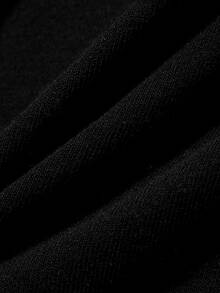 Dazy Maternity Contrast Lace Trim Fitted Asymmetric Tie-Up Long Sleeve Elastic Casual Daily Korean Style Versatile Spring Autumn Maternity T-Shirt - Black - View 6