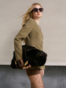 MOTF PREMIUM WOMEN'S SOLID COLOR ELEGANT WAIST RUCHED BLAZER - Army Green - View 8