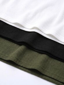 SHEIN 兒童男童純色半鈕扣 Polo 長袖 T 恤 - 白色 - 查看 6