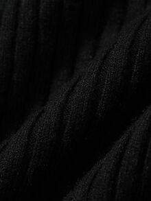 DAZY 女款刺繡裝飾商務休閒套頭毛衣 - 黑色 - 查看 7