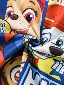SHEIN | PAW Patrol 小男孩字母卡通印花休閒日常短袖T恤 - 藍色 - 查看 7