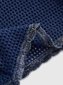 ROMWE Autumn/Winter Women's Pullover Batwing Sleeve Cape-Style Hooded Sweater With Star & Moon Mysterious Hippie Style - Navy Blue - View 6