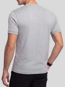 TekDrob Double Anti-Odor & Water Repellent T-Shirt With Regular Fit, Crew Neck And Cuffed Sleeves - Grey - View 3