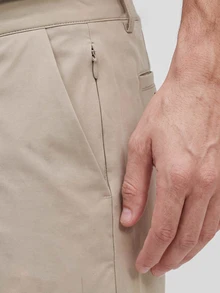 TekDrob Water Repellent & UV Protection Polyamide Utilitary Shorts With Single Security Pocket - Khaki - View 4