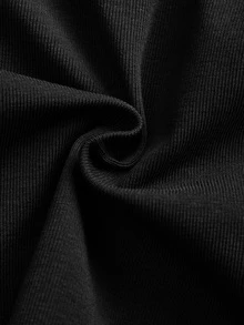 Opulessa Casual Solid Color Knitted Slim Fit Women's Tank Top - Black - View 7
