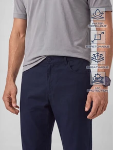TekDrob Celana Lurus dengan Saku Tempel di Belakang - Navy Blue - View 1