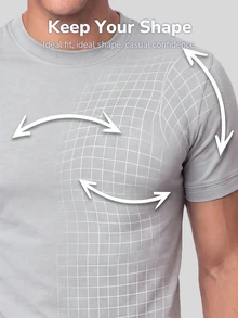 TekDrob Double Anti-Odor & Water Repellent T-Shirt With Regular Fit, Crew Neck And Cuffed Sleeves - Grey - View 4