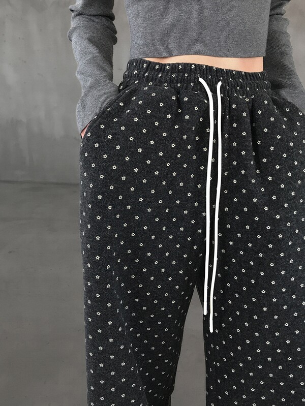 FRIFUL Women's Drawstring Waist Polka Dot Casual Versatile Daily Wear Long Pants