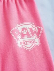 SHEIN | PAW Patrol Young Girl Cartoon Print Fitted Loungewear Set - Pink - View 8