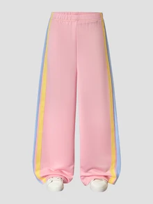 SHEIN 青少年女孩秋冬粉色運動衫套裝，長袖連帽運動衫與寬鬆休閒運動長褲套裝 - 粉色 - 查看 6