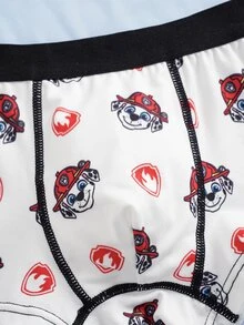 SHEIN | PAW Patrol Young Boy Cartoon Print Colorblock Casual Daily Boxer Briefs - White - View 6