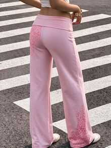Muchica Women's Casual Patchwork Contrast Color Versatile Everyday Pants - Multicolor - View 2