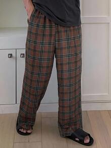 DAZY Spring Plaid Multi-Color Long Pants Men's Loungewear - Multicolor - View 3