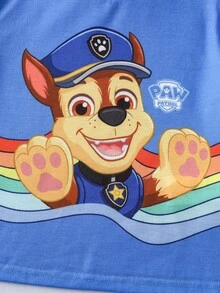 SHEIN | PAW Patrol 1pc Casual Fun Cartoon Print Young Boy T-Shirt - Blue - View 5