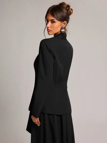 SHEIN BAE Fashionable Elegant Commuter Blazer - Black - View 2