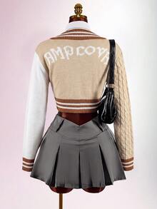 Amplova 女款針織開襟衫，適合返校季，校園風，性感學院風優雅大方，前衛性感日常穿搭，白色秋季款 - 彩色 - 查看 5