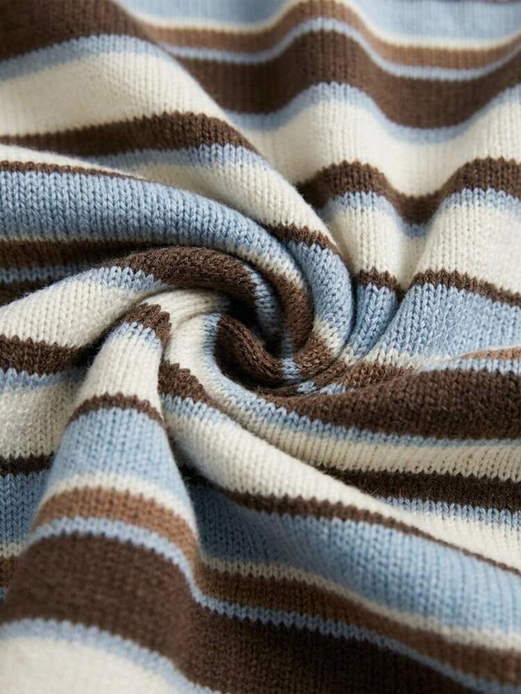 Siren Gaze Women's Polo Collar Striped Casual Knit Top - Multicolor - View 11