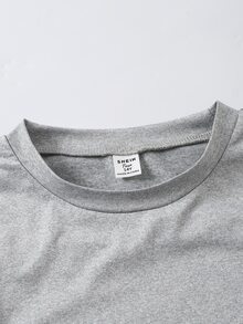 Teen Girl Solid Color Long Sleeve T-Shirt And Flare Pants Casual Daily Outfit - Grey - View 3