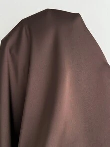 Shapeblank Plus-Size Women's Spring And Autumn Fashionable Casual Loose Comfortable Brown Satin Elastic Waist Wide-Leg Pants,Fall Outfits,Simple Style - Brown - View 11