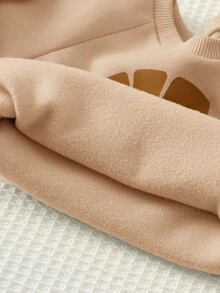 Cozy Pixies 兒童嬰兒男童女童卡通動物圖案針織軟綿圓領長袖保暖內裡套頭衛衣2件組，卡通獅子老虎頭3D耳朵圓領插肩袖套頭衛衣，百搭舒適可愛保暖 - 彩色 - 查看 9