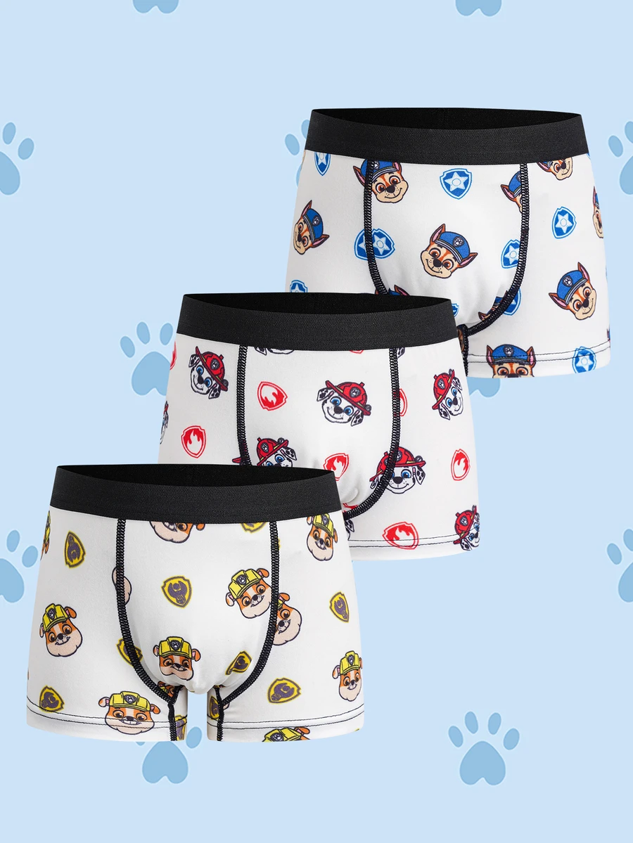 SHEIN | PAW Patrol Young Boy Cartoon Print Colorblock Casual Daily Boxer Briefs - White - View 1