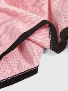 Sweetness Sweet Girl Pink Off-Shoulder Tie Bow Women's Sweater Dress - Pink - View 5