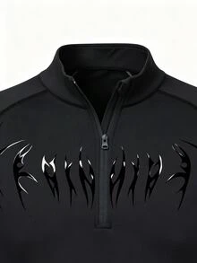 Gym Rark Men's Letter Print Sports Jacket - Black - View 3