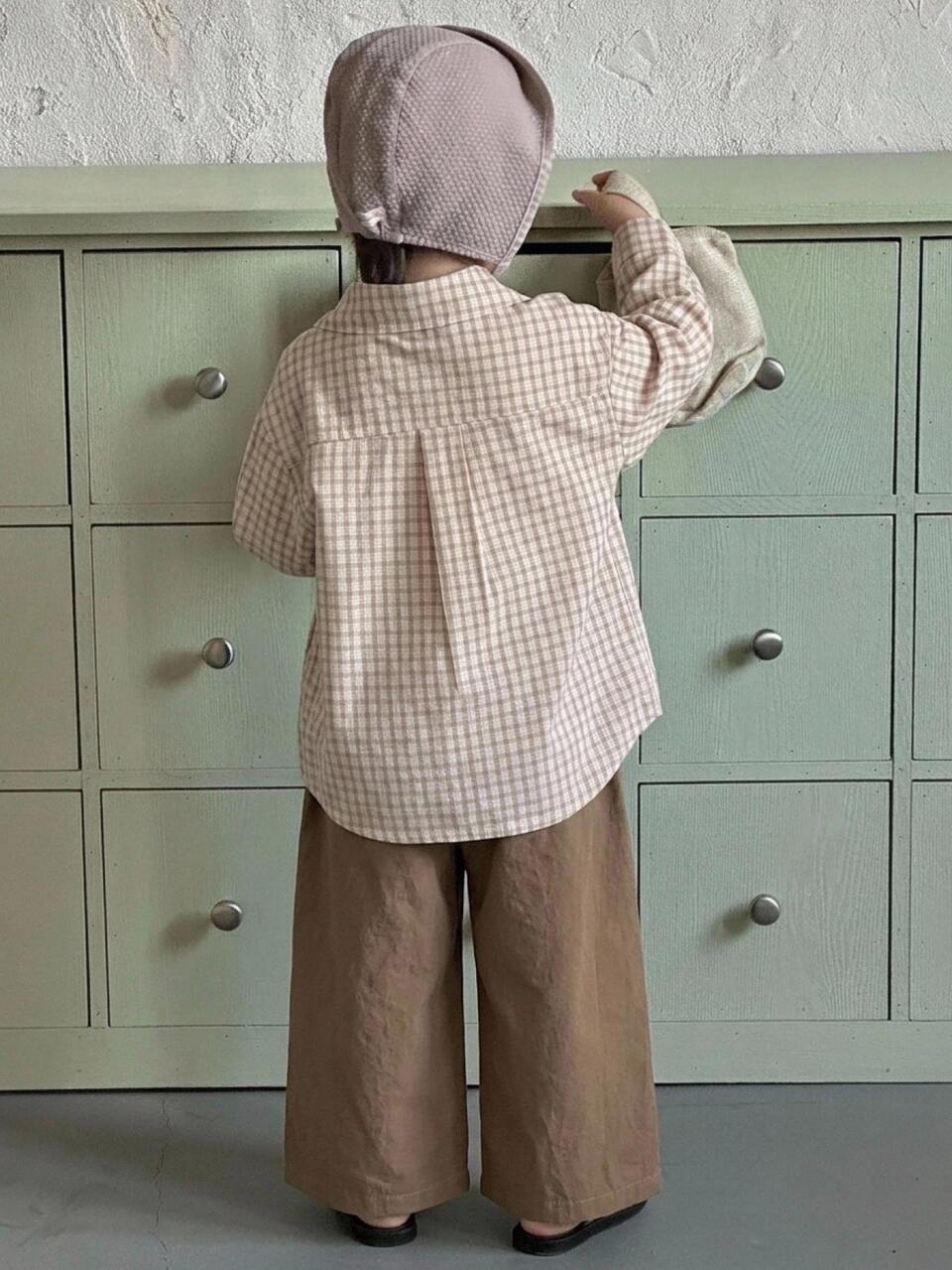 Young Boys Casual Plaid Long Sleeve Shirt + Straight Leg Pants Casual Shirt Set Fall