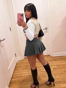 Amplova 女款針織開襟衫，適合返校季，校園風，性感學院風優雅大方，前衛性感日常穿搭，白色秋季款 - 彩色 - 查看 6